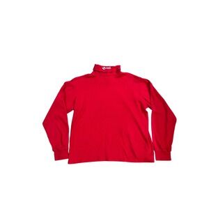 VTG Vail Colorado Long Sleeve Red Turtleneck Top Women's L Ski Snow Resort